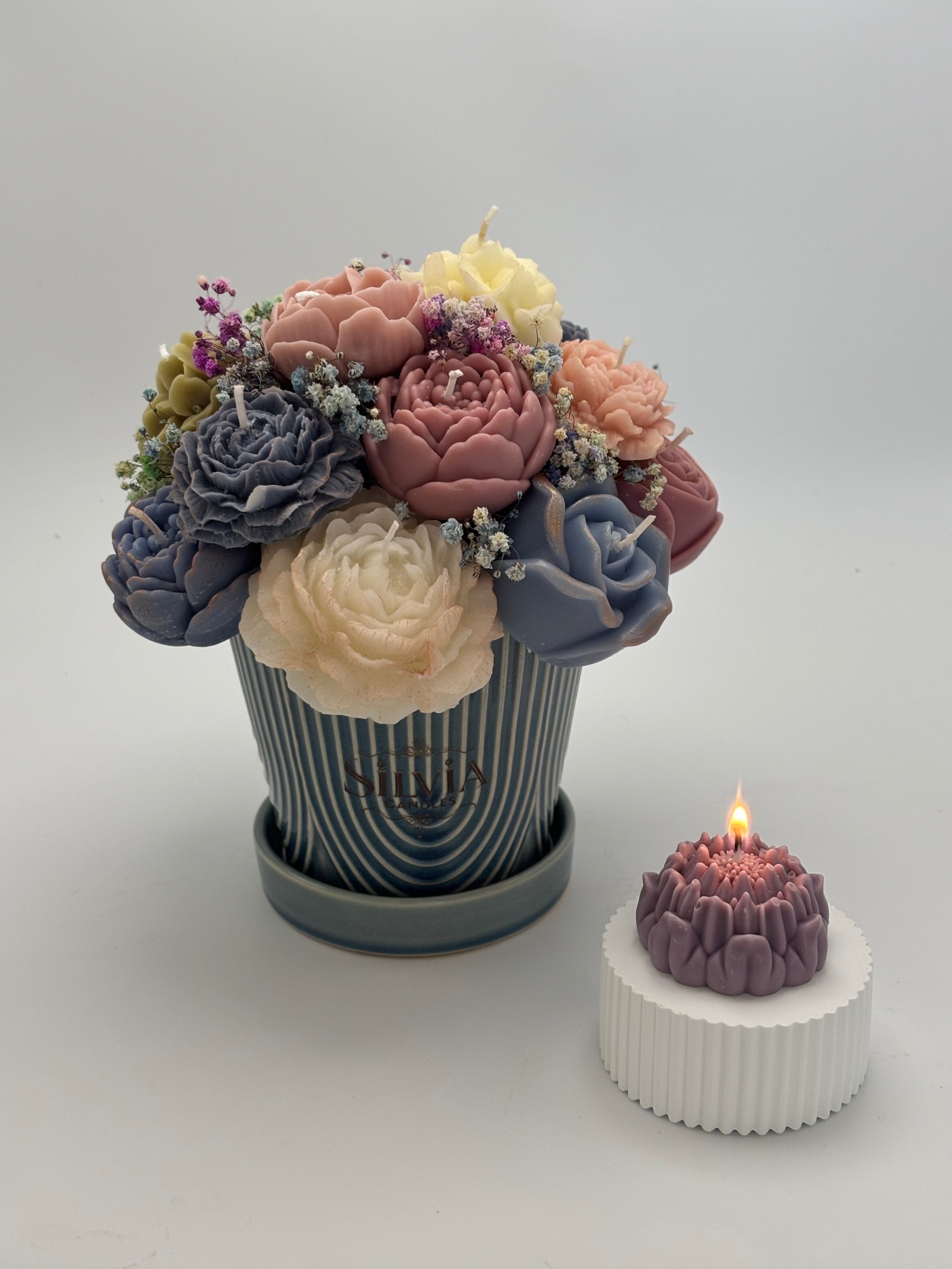 Silvia Candles Blue Pink