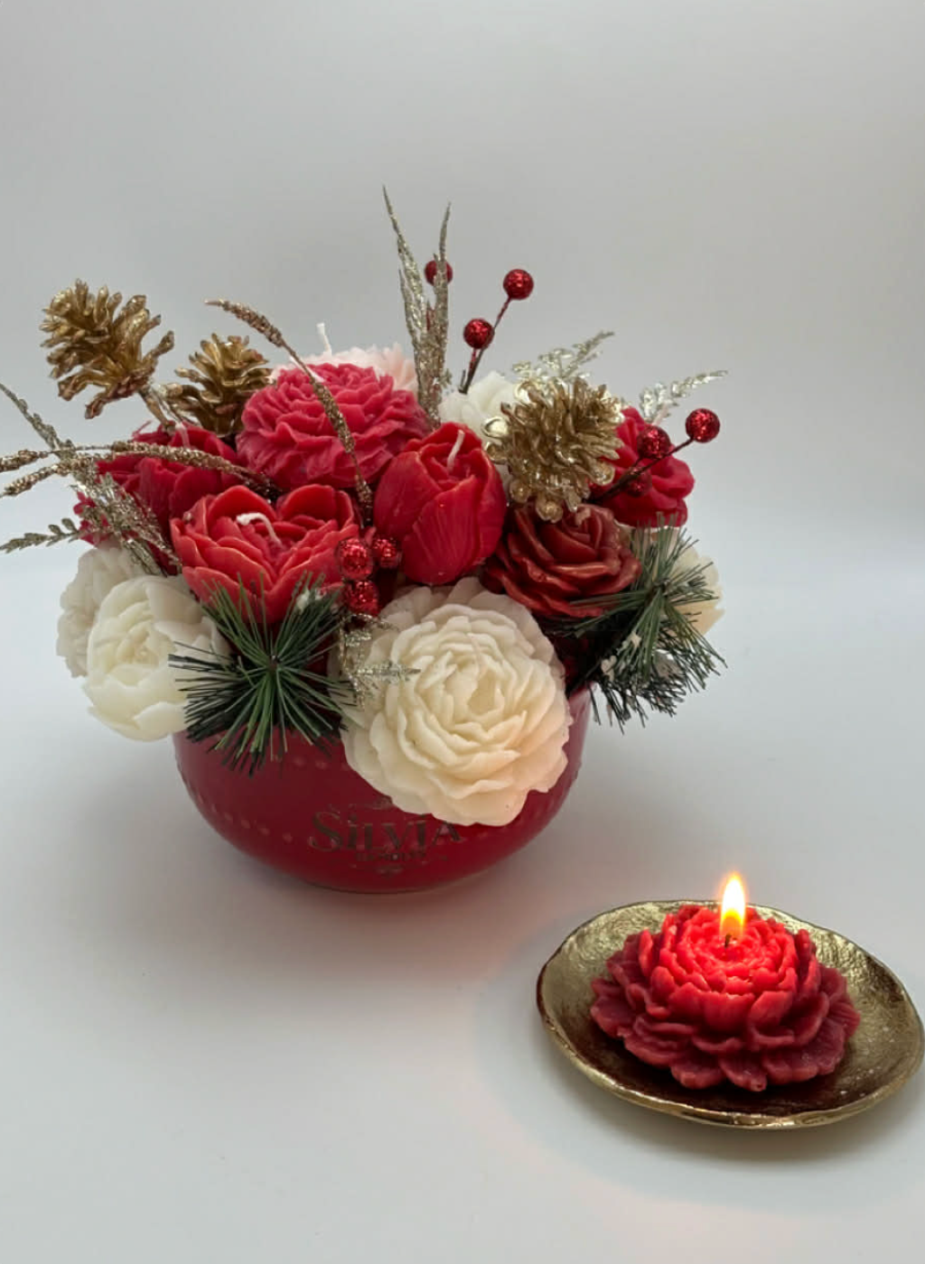 Handmade candle roses