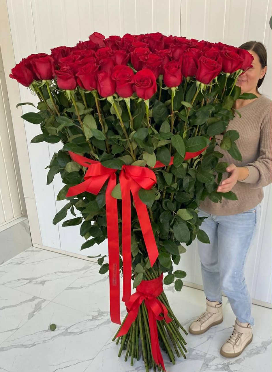 Exclusive Giant Bouquet of Premium Red Roses - Made to Order
