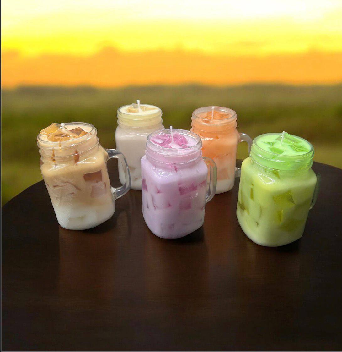 &nbsp;Eco-Friendly Scented Candles in the Style of Iced Drinks
