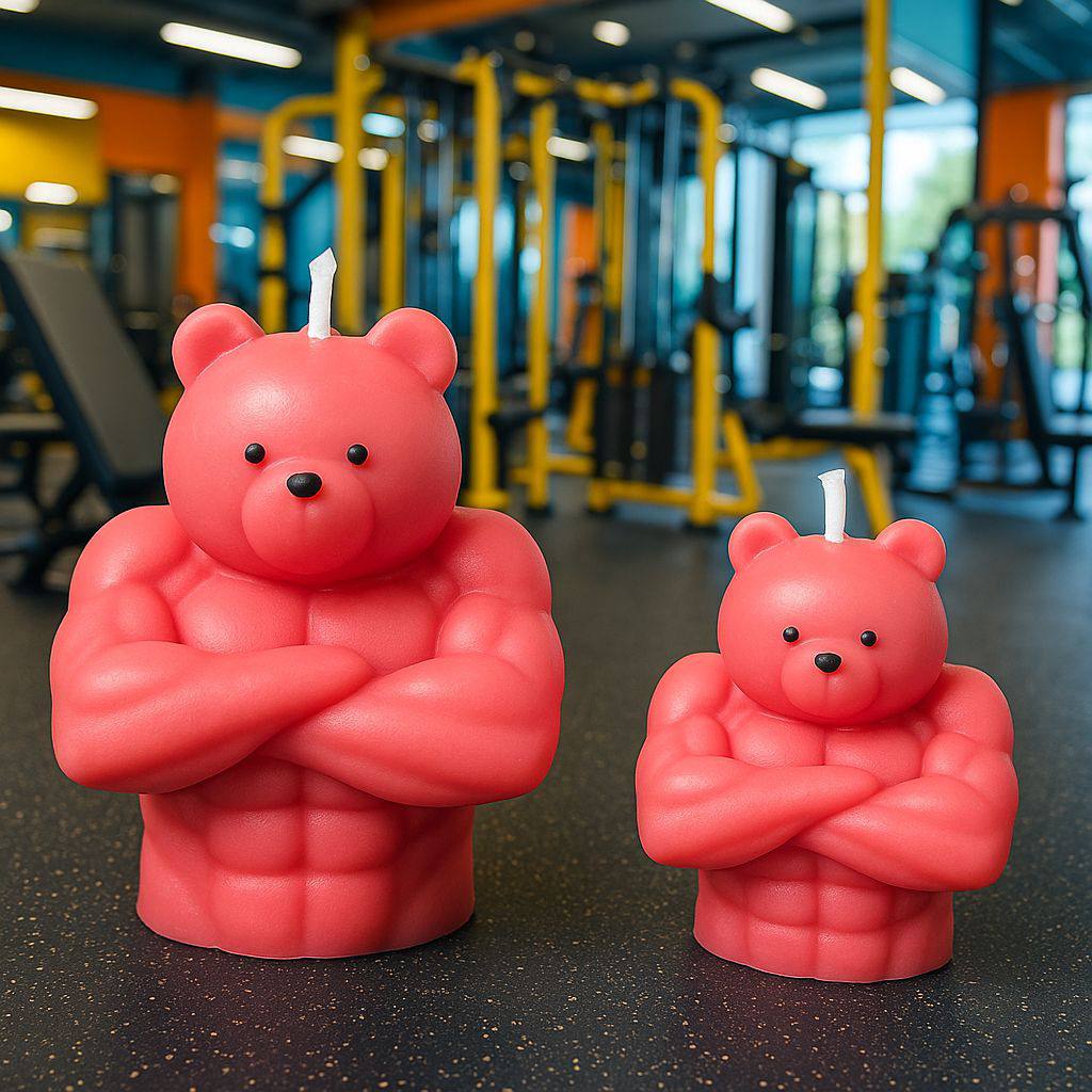 Muscle Bear Candle Set